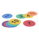 Runde Bodenmarkierungen mit Zahlen, 1 - 10