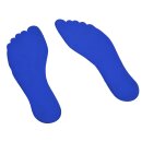 Paar Bodenmarkierungen in Fu&szlig;form - blau