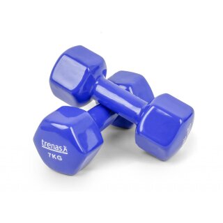 Paar Kurzhanteln je 7,00 kg mit Kunststoff&uuml;berzug, blau