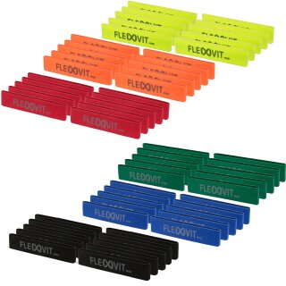 FLEXVIT Mini Team-Pakete (10er Set), 32 x 5,8 cm, inkl. &Uuml;bungskarte + Waschkorb