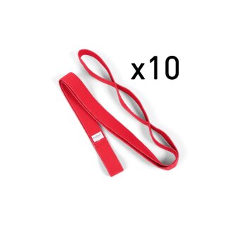 FLEXVIT Chain Team-Paket 10er Set, 100 x 3 cm, 4 Schlaufen, inkl. &Uuml;bungskarte + Teambeutel, rot