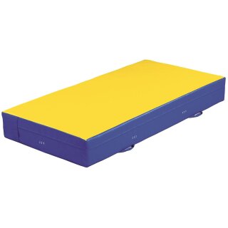 B&auml;nfer Super-Weichboden / Niedersprungmatte, gelb / blau, 300 x 200 x 30 cm