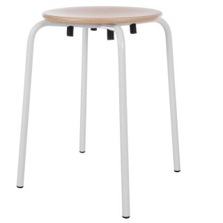 Gymnastikhocker Standard mit Holzsitzfl&auml;che, &Oslash; 35 cm, Sitzh&ouml;he 48 cm, wei&szlig;