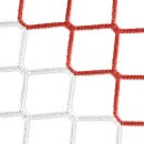 Fu&szlig;balltornetz 7,5 &times; 2,5 m aus 4 mm PP, Auslage 80 / 200 cm, Farbe: rot/wei&szlig;