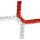 Fu&szlig;balltornetz 7,5 &times; 2,5 m aus 4 mm PP, Auslage 80 / 200 cm, Farbe: rot/wei&szlig;