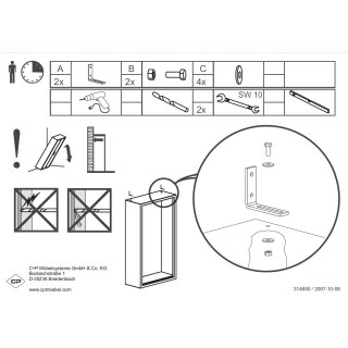 Wandbefestigung-Set Modell 1000-50