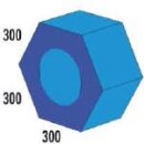 B&auml;nfer Sechseckvollkreis, ca. 30 KL x 30 B x 52 H cm, dunkelblau / hellblau