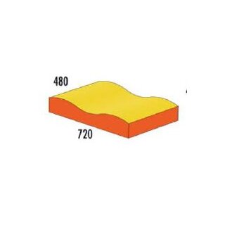 B&auml;nfer Zweierwelle, 72 x 48 x 12 / 6 cm, gelb / orange