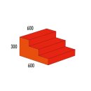 B&auml;nfer Treppe 3 stufig, 60 x 60 x 30 cm, rot / orange