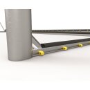 Safety-Trainingstor 7,32 x 2,44 m, kippsicher, freistehend, EN 748 - Typ 3, mit Players-Protect, zur Sandbef&uuml;llung oder mit Stahlgewichten, vollverschwei&szlig;t, silber