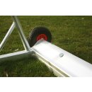 Safety-Trainingstor 7,32 x 2,44 m, kippsicher, freistehend, EN 748 - Typ 3, mit Players-Protect, zur Sandbef&uuml;llung oder mit Stahlgewichten, vollverschwei&szlig;t, silber