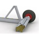 Safety-Trainingstor 7,32 x 2,44 m, kippsicher, freistehend, EN 748 - Typ 3, mit Players-Protect, zur Sandbef&uuml;llung oder mit Stahlgewichten, vollverschwei&szlig;t, silber