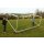 Safety-Trainingstor 7,32 x 2,44 m, kippsicher, freistehend, EN 748 - Typ 3, mit Players-Protect, zur Sandbef&uuml;llung oder mit Stahlgewichten, vollverschwei&szlig;t, silber